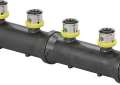 Viega 49004 PureFlow Four 1/2 inch Press Branch Polymer Manifold with 3/4 inch Press Inlet and Closed Outlet
