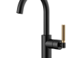 Brizo® 61043LF-BLGL Bar Faucet, Litze™, Matte Black/luxe Gold, 1 Handles, 1.8 gpm