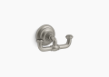 Kohler® 72572-BN Artifacts® Robe Hook, 2 Hooks, 2-5/8 in OAH x 4-7/8 in OAW x 2-5/8 in OAD, Metal
