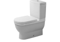 DURAVIT 0128090092 Starck 3 Dual Flush Close Coupled Toilet Bowl, White, Elongated Shape, 15-1/2 in H Rim