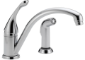 DELTA® 441-DST Collins™ Kitchen Faucet, 1.8 gpm Flow Rate, Swivel Spout, Polished Chrome, 1 Handles, Domestic