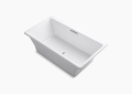 Kohler® 894-F62-0 Reve® Bathtub With Brilliant Blanc Base, Rectangular Shape, 66-15/16 in L x 36 in W, Center Drain, Enamel Coated/White, Import