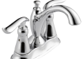 DELTA® 2594-MPU-DST Linden™ Centerset Lavatory Faucet, Polished Chrome, 2 Handles, Metal Pop-Up Drain, 1.2 gpm Flow Rate
