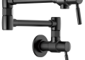Brizo® 62820LF-BL Euro Pot Filler Faucet, 4 gpm Flow Rate, Swivel Spout, Matte Black, 2 Handles, Import