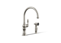 Kohler® 99262-SN Artifacts® Kitchen Sink Faucet, 1.8 gpm Flow Rate, High-Arc Swivel Spout, Polished Nickel, 1 Handles