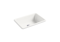 Kohler® 5708-FF Kitchen Sink, Rectangular Shape, 27 in W x 18-3/4 in D x 9-5/8 in H, Top/Undermount Mounting, Enameled Cast Iron, Sea Salt™