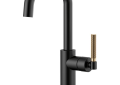 Brizo® 61053LF-BLGL Bar Faucet, Litze™, Matte Black/luxe Gold, 1 Handles, 1.8 gpm