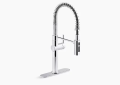 Kohler K-22973-CP Crue Single-Handle Semi-Professional Kitchen Faucet with Spring Pull-Down Spray - Polished Chrome