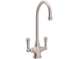 Perrin & Rowe U.4711STN-2 Food Prep Faucet Single Hole, Georgian Era, Satin Nickel, 2 Handles, 1.8 gpm Flow Rate