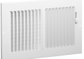 Hart and Cooley 682-106-W 10" x 6" Steel Two Way Ceiling / Wall Register with Multi-Shutter Damper - White