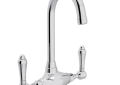 Rohl® A1667LMAPC-2 Traditional Bar/Food Prep Faucet, San Julio, Polished Chrome, 2 Handles, 1.5 gpm Flow Rate