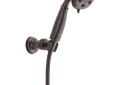 DELTA® 55433-RB Wall Mount Hand Shower, 3 in Dia 3-Function Shower Head, 1.75 gpm Flow Rate, 60 in L Hose, 1/2 in Connection, Venetian Bronze, Import