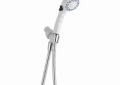 DELTA® 59344-WHB-PK Classic Shower Mount Hand Shower, 2 in Dia 2 Shower Head, 2.5 gpm Flow Rate, 60 in L Hose, 1/2 in Connection, White, Import