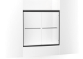 Sterling® 5425-59PBL-G05 Finesse™ Sliding Bath Door, Frameless Frame, Tempered Glass, Matte Black, 1/4 in THK Glass, 50-7/8 in H Opening, 54-5/8 to 59-5/8 in W Opening