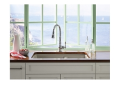 Kohler® 8669-5UA3-96 Riverby® Kitchen Sink, Biscuit, Rectangular Shape, 17-9/16 in Left, 11-1/16 in Right L x 17-1/4 in Left, 17-1/4 in Right W Bowl x 9 in Left, 9 in Right D Bowl, 5 Faucet Holes, 33 in L x 22 in W x 9-5/8 in H, Undermount Mounting