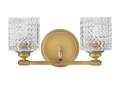 Hinkley® 5042HB Elle Traditional Vanity Light, (2) Lamps Lamp, 120 V, Heritage Brass Housing