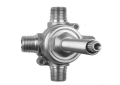Jaclo® J-20682 Contemporary/Modren Diverter Valve With Shared Function No Shut-Off and Ceramic Cartridge, 1/2 in MNPT Inlet x 1/2 in MNPT Outlet, 3 Ways, 60 psi Pressure, 12 gpm Flow Rate, Solid Brass Body, Domestic