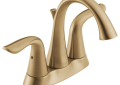 DELTA® 2538-CZMPU-DST Lahara® Centerset Lavatory Faucet, Champagne Bronze, 2 Handles, Metal Pop-Up Drain, 1.2 gpm Flow Rate