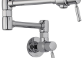 Brizo® 62820LF-PC Euro Pot Filler Faucet, 4 gpm Flow Rate, Swivel Spout, Polished Chrome, 2 Handles, Import