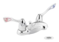 Moen® 8810 M-BITION™ Centerset Bathroom Faucet, Polished Chrome, 2 Handles, Grid Strainer Drain, 1.2 gpm Flow Rate