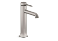 Kohler® 27003-4-BN 27003-4 Occasion® Tall Single Handle Bathroom Sink Faucet, 1.2 gpm Flow Rate, 7 in H Spout, 1 Handles, Touch-Activated Drain, 1 Faucet Holes, Vibrant Brushed Nickel