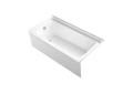 Sterling® 71171110-0 Bathtub, Ensemble®, Soaking Hydrotherapy, Rectangle Shape, 60-1/4 in L x 30-1/8 in W, Left Drain, High Gloss White