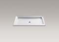 Kohler® 9026-0 Purist® Single Threshold Shower Receptor, White, Center Drain, 48 in L x 36 in W x 5-1/8 in D