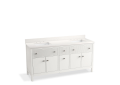 Kohler(R) K-35023-0 Malin(TM) by Studio McGee 72" Bathroom Vanity Cabinet with Sinks and Quartz Top - White