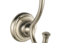 DELTA® 79735-SS Cassidy™ Robe Hook, 2 Hooks, 2-1/2 in OAW x 3-7/8 in OAD x 4-5/8 in OAH, Brass, Import