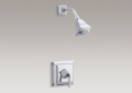 Kohler T462-4S-CP Rite-Temp(R) Pressure-Balancing Shower Faucet, Stately Design and Lever Handle
