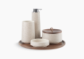 Kohler K-29590-SSP-HDN Bente(R) Five-Piece Countertop Accessory Set - Shagreen Oyster Pearl