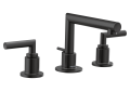 Moen® TS43002BL Widespread Bathroom Faucet, Arris™, Commercial, 1.2 gpm Flow Rate, 4-3/64 in H Spout, 8 to 16 in Center, Matte Black, 2 Handles, Lift Rod Drain, Domestic