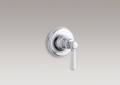 Kohler T10596-4P-CP Volume Control Trim, White Ceramic Lever Handle