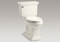 Kohler® 3817-96 2-Piece Toilet With Angle Supply With Stop and Vertical Tube, 16-1/2 in H Rim, 12 in Rough-In, 1.28 gpf, Biscuit