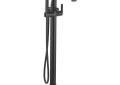 Moen® S3105BL S3105 Doux™ Floor Mount Tub Filler Faucet, 1.75 gpm Flow Rate, Matte Black, 1 Handles, Yes, Domestic