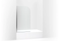 Kohler K-707205-L-SHP Aerie(R) 32" Curved Bath Screen - Crystal Clear Glass with Bright Polished Silver Frame