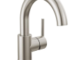 DELTA® 559HA-SS-DST Trinsic® Lavatory Faucet, Commercial, 1.2 gpm Flow Rate, 5-3/4 in H Spout, 1 Handles, Push Pop-Up Drain, 1 Faucet Holes, Stainless Steel, Function: Traditional