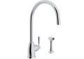 ROHL U.4846LS-PN-2 Holborn Kitchen Faucet With Side Spray - Polished Chrome
