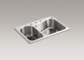 Kohler 3361-4-NA Large/Medium Self-Rimming Kitchen Sink