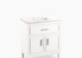 Kohler K-33544-ASB-0 Southerk(R) 30" Bathroom Vanity Cabinet with Sink and Quartz Top - White