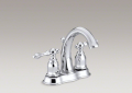 Kohler® 13490-4-CP Centerset Bathroom Sink Faucet, Kelston®, Polished Chrome, 2 Handles, Pop-Up Drain, 1.2 gpm Flow Rate