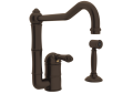 Rohl® A3608LMWSTCB-2 Acqui Traditional Kitchen Faucet, 1.5 gpm Flow Rate, Column Spout, Tuscan Brass