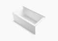 Kohler® 20201-RA-0 Underscore® Bathtub With Integral Apron and Integral Flange, Soaking Hydrotherapy, Rectangular Shape, 60 in L x 30 in W, Right Drain, White