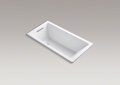 Kohler® 1121-0 Underscore® Bathtub, Soaking, Rectangle Shape, 60 in L x 30 in W, End Drain, White
