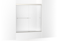 Kohler® 707002-D3-BNK Revel™ Sliding Bath Door, Frameless Frame, Frosted Tempered Glass, Anodized Brushed Nickel, 5/16 in THK Glass, 52-1/16 in H Opening, 56-5/8 to 59-5/8 in W Opening