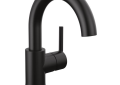 DELTA® 559HA-BL-DST Trinsic® Lavatory Faucet, 1.2 gpm Flow Rate, 8-7/8 in H Spout, 1 Handle, Metal Push Pop-Up Drain, 1 Faucet Hole, Matte Black, Function: Traditional