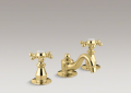 Kohler 108-3-PB Widespread Lavatory Faucet, Six-Prong Handles