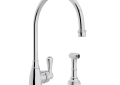 Perrin & Rowe U.4702APC-2 Georgian Era Kitchen Faucet Pulldown Single Trattoria, 1.8 gpm Flow Rate, Chrome, Import