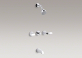 Kohler T15231-4-CP Three-Handle Bath and Shower Faucet Trim, Lever Handles