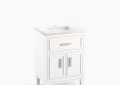 Kohler K-33543-ASB-0 Southerk(R) 24" Bathroom Vanity Cabinet with Sink and Quartz Top - White
